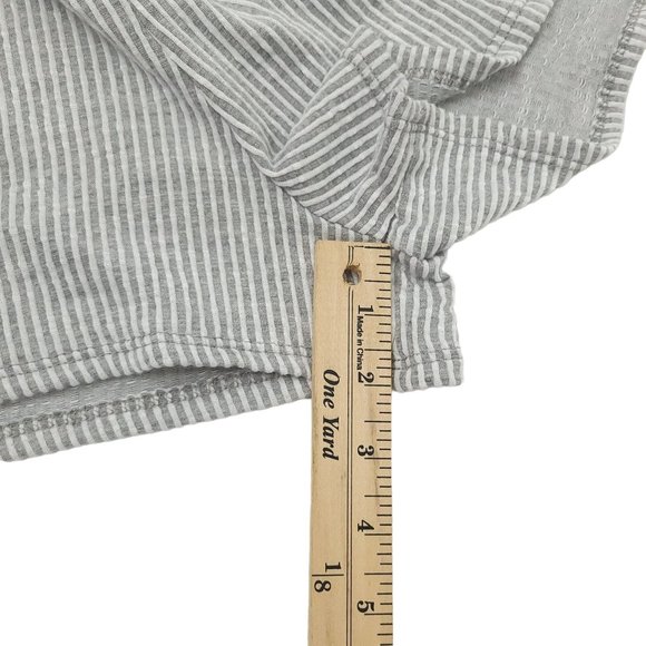 Caution To The Wind Striped Romper M Tie Front Shorts Tank Sleeveless Boho Gray - Picture 9 of 16